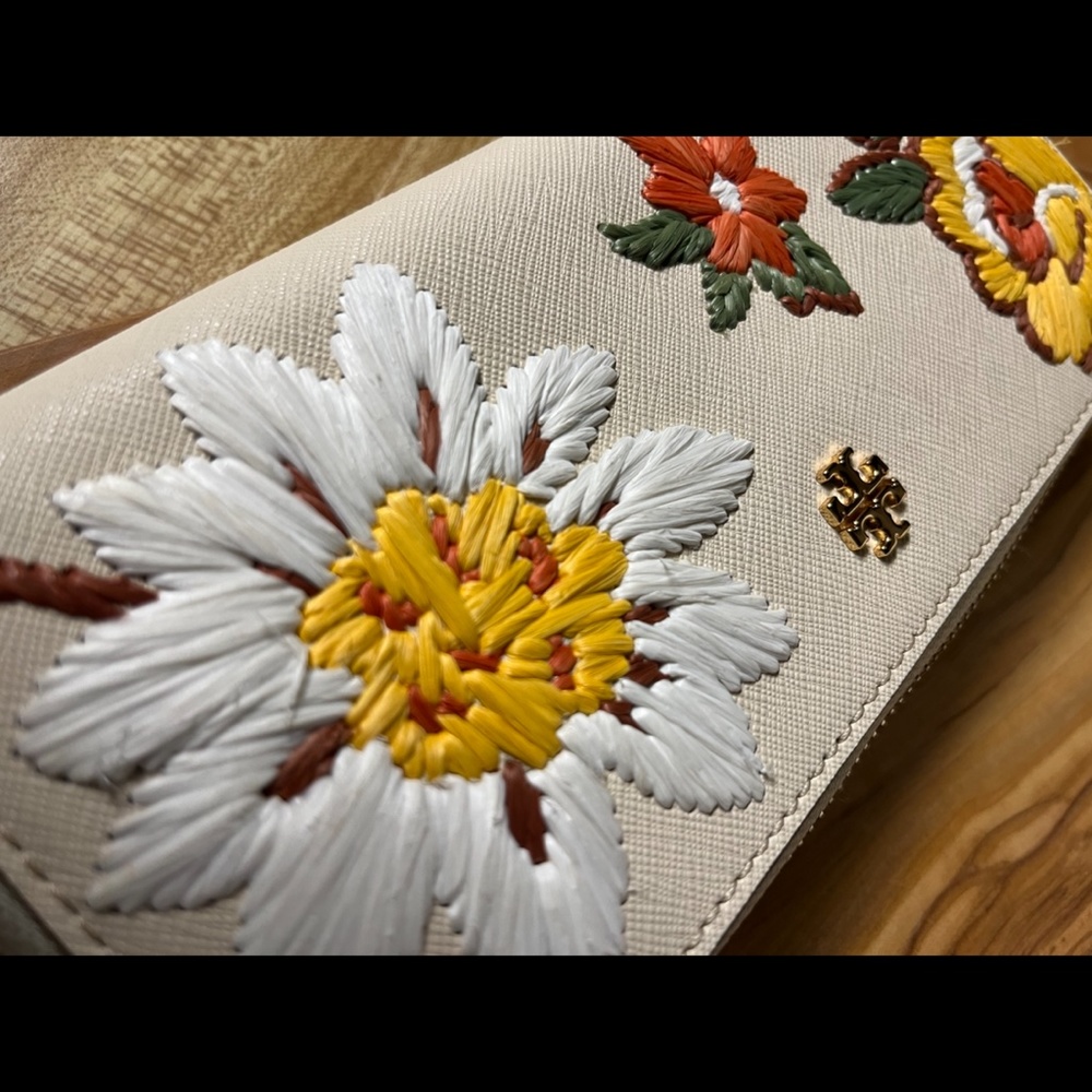 NWT 🏵️ Tory Burch Emerson Embroidery L Zip Continental Wallet - Picture 6 of 12